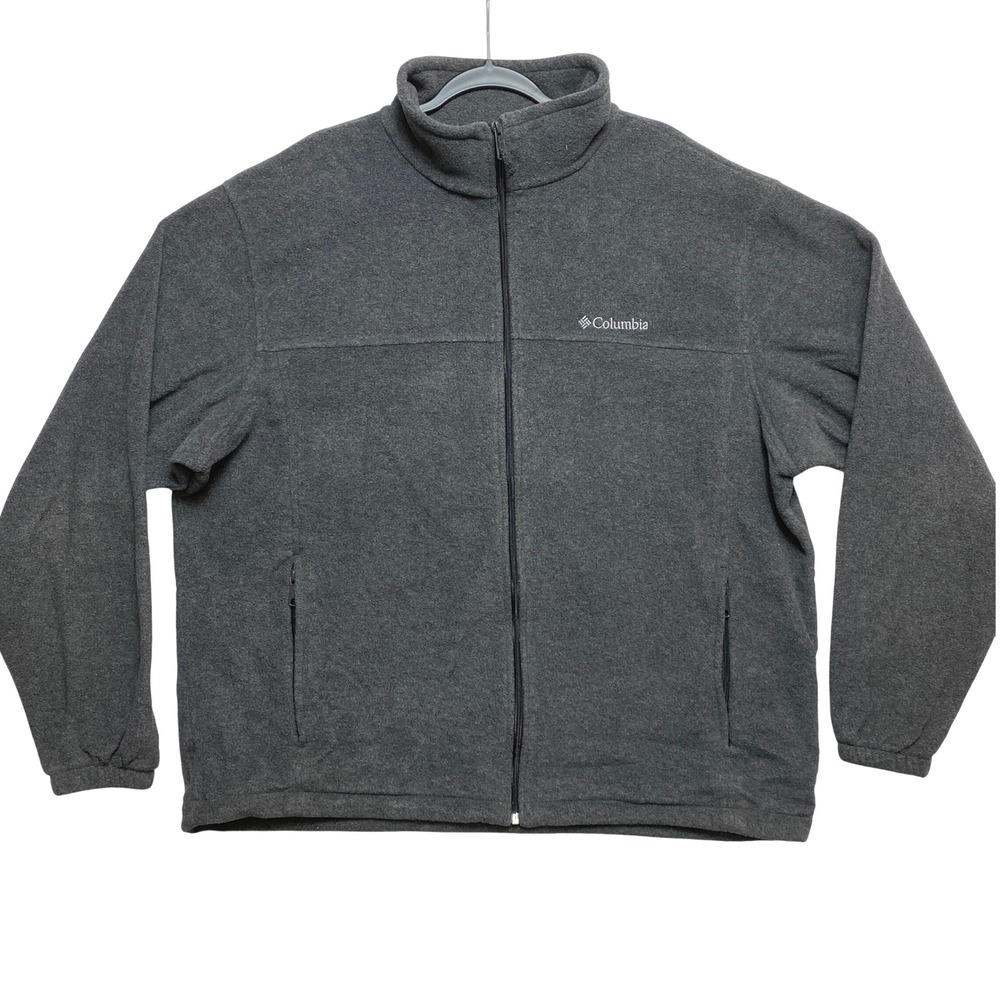 Columbia Fleece Jacket Mens XXL Gray Steens Mountain Full Zip Outdoor